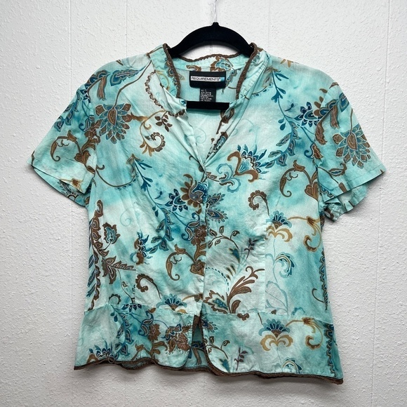 Requirements Y2K Bohemian Fairy Cottage Whimsy Womens Lightweight Top Sz Large - Picture 1 of 9